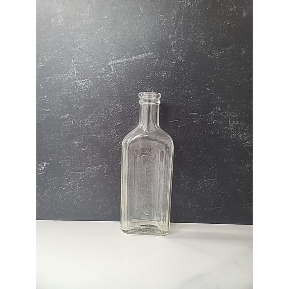 Rawleighs Glass Bottle Embossed Printing 8.5 Inches Tall pharma USA Vtg Medicine - Picture 1 of 10
